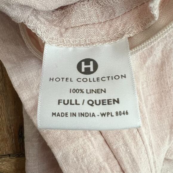 Hotel Collection Duvet Cover Full/Queen Beige 100% Linen Zip - Picture 5 of 10